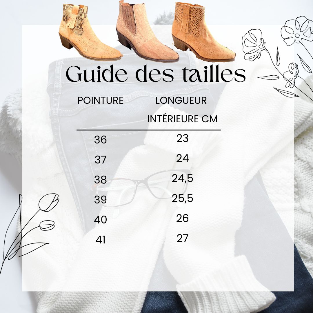 Chaussures montantes "Croco"- Bottines en liège naturel