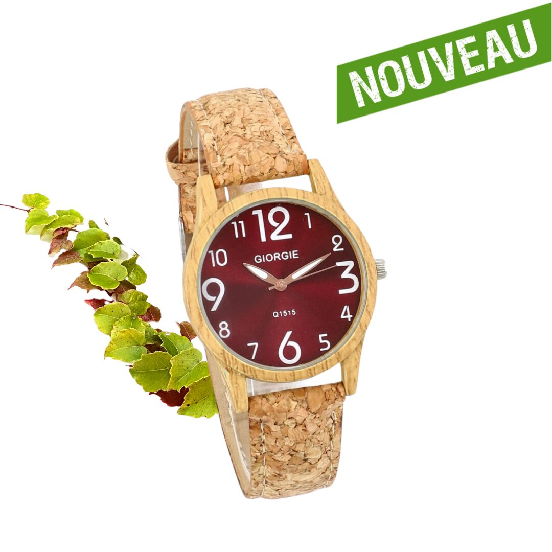 montre vegan femme en liege - montre homme vegan en liege - montre liege portugal - montre vegan en liege - montre naturelle en liège - montre bleu vegan - montre bleue en liège - montre femme vegan en cuir végétal - montre pas cher en liège - montre idée cadeau - montre été naturelle