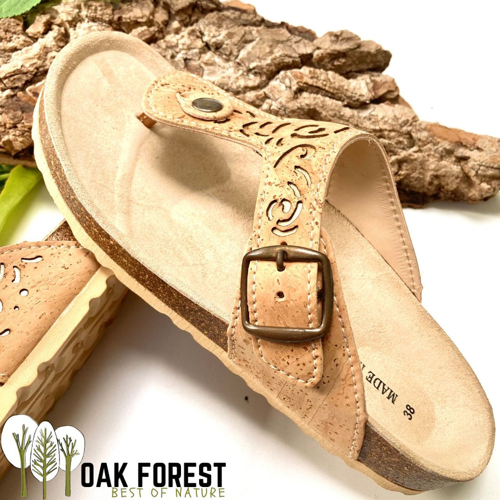 Sandales LIEGE Claquettes en liege naturel ecologique Oak Forest