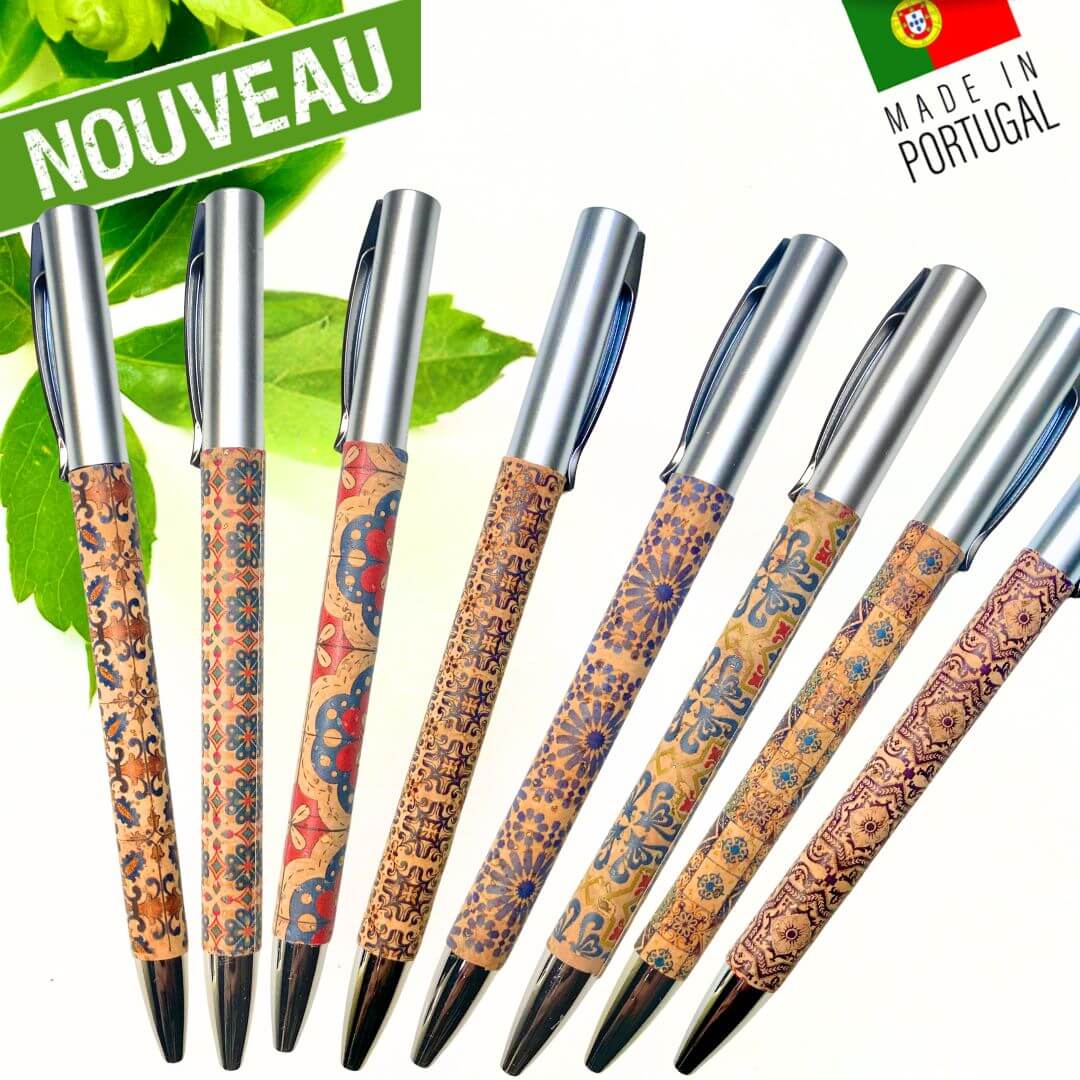 idée cadeau - coffret stylo et porte clé vegan en liège - stylo portugal - stylo original - plaisir d'offrir - artisanat portugal - cadeau vegan en liege - idée cadeau bureau - petit cadeau pas cher