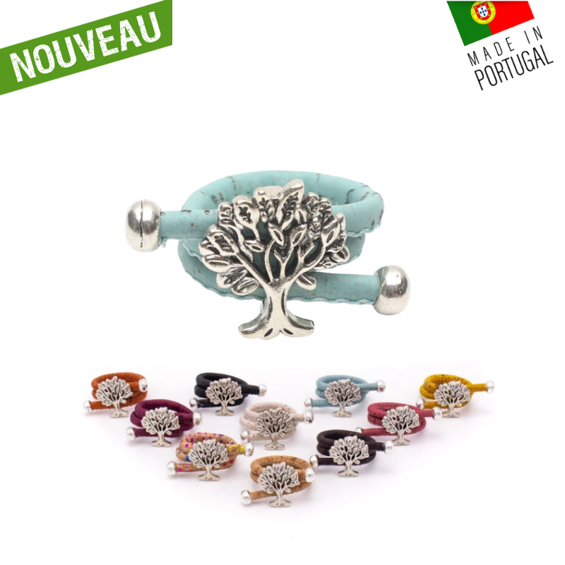 bague liège - bague en liège - bague liege - bague en liege - bague vegan - bague fantaisie - bague femme - bague ajustable- bague Portugal - arbre de vie - bague arbre de vie