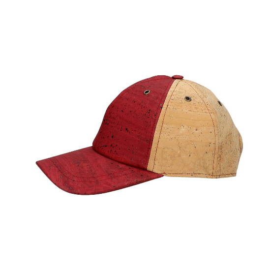 Natural cork cap Burgundy red