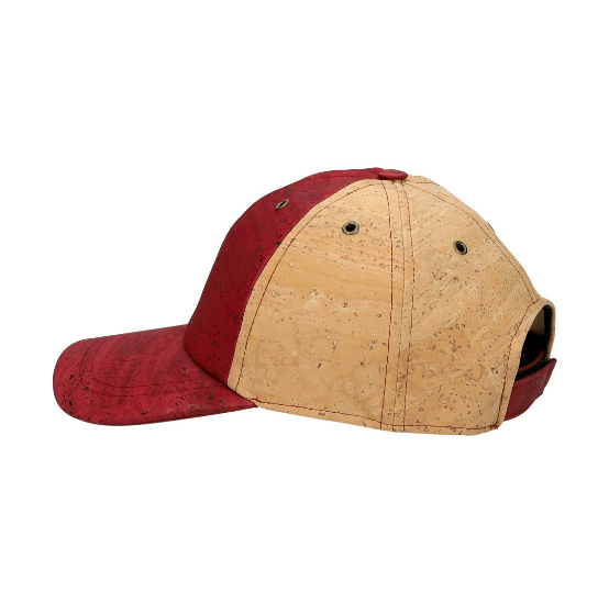 Natural cork cap Burgundy red