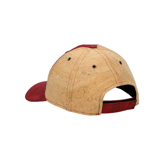 Natural cork cap Burgundy red