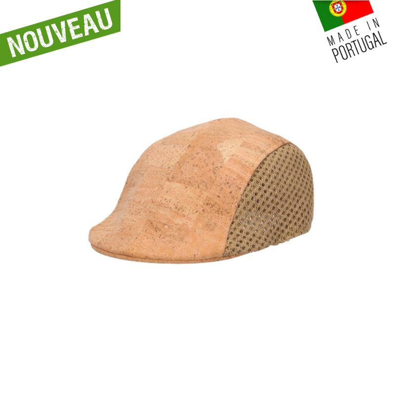 Chapeau Béret en liège naturel et tressage