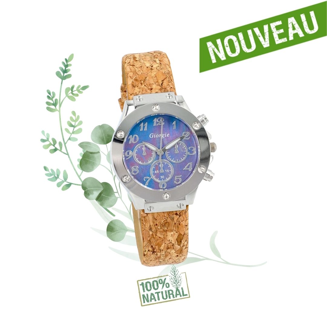 montre en liège naturel - montre liege - montre vegan - montre naturelle - montre vegan mixte - montre vegan made in france - montre liege portugal