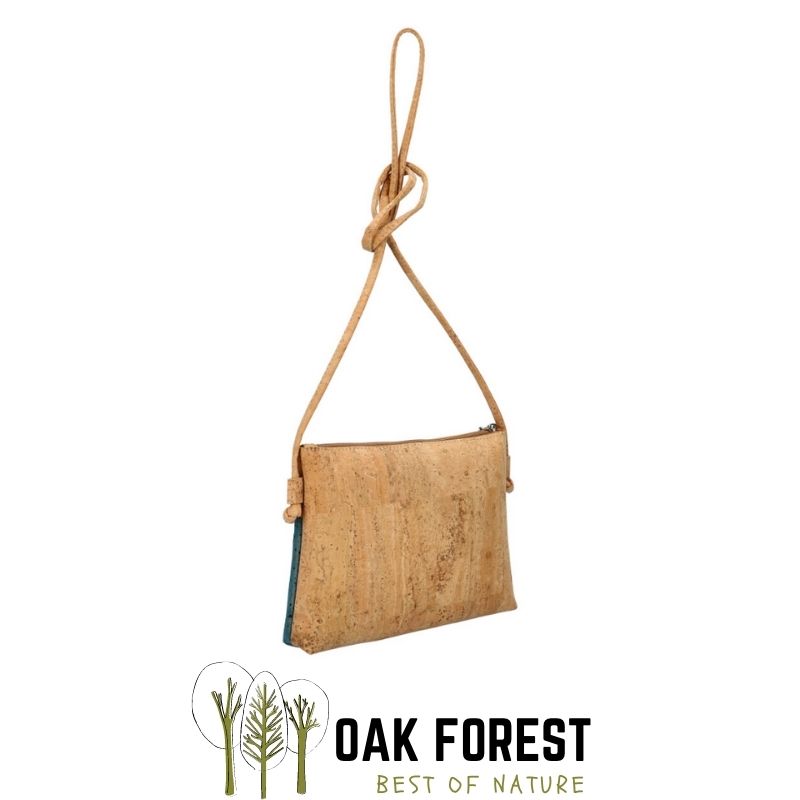 Handcrafted cork shoulder bag "Duo"